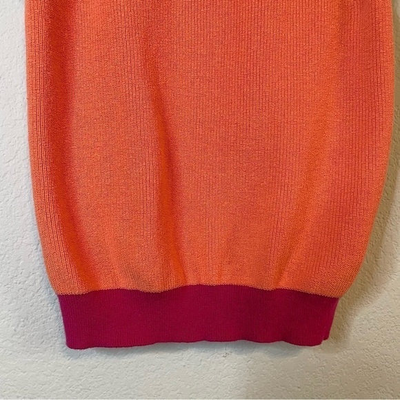 Loft Pink Orange Colorblock Sweater Tank Cotton Y2K Size Small - Picture 9 of 11